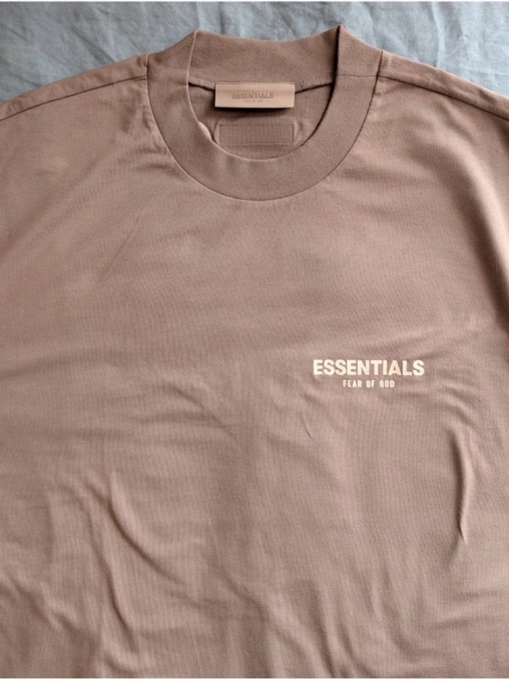 Essentials Men’s Short Sleeve Tee in Brown with Cream Logo